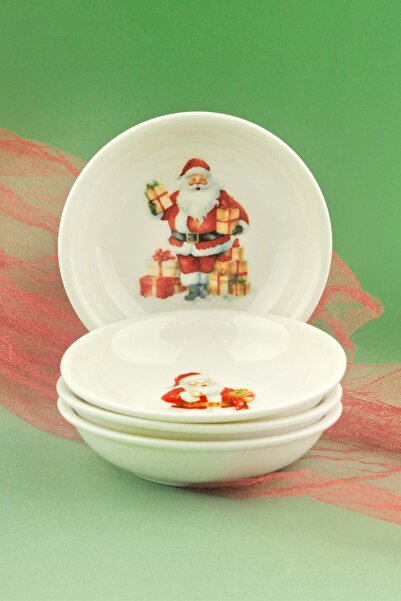 Bursa Porselen Dekor Santa Joy 4-Piece Porcelain Snack Bowl Set