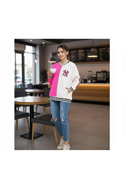 Cockatoo Unisex Embroidered Snap Fastener College Jacket Cardigan