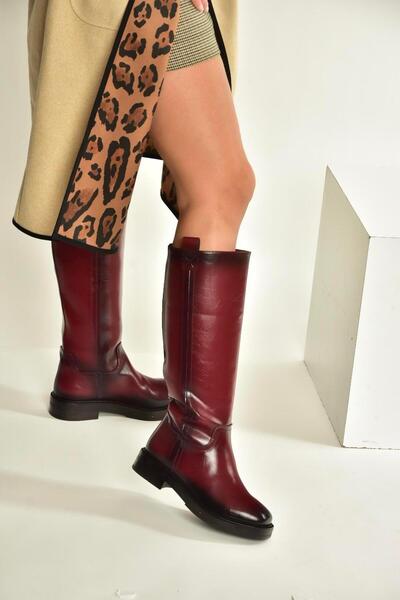 Fox Shoes V312513560 Burgundy Rustic Low Heeled Women's Boots