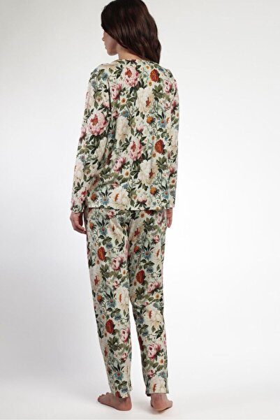 AYYILDIZ 63598 Yeşil Çiçek Desenli Pijama Takımı