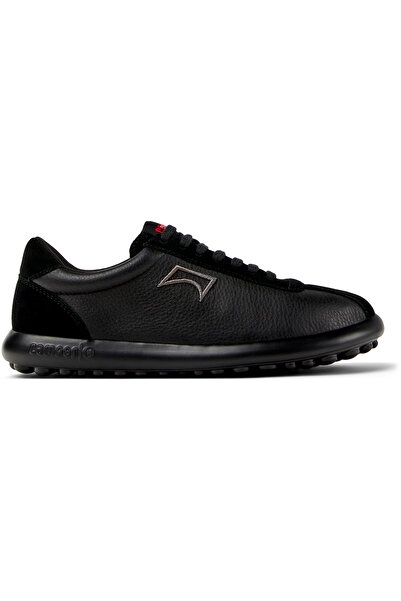 CAMPER Women Black Leather Casual Shoes Lace-Up Suede Detailed Sporty Comfortable Pelotas XLF