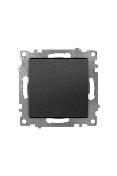 Klaus 10 τεμάχια, μονός μαύρος διακόπτης χωρίς πλαίσιο, KE01801W (10/120)