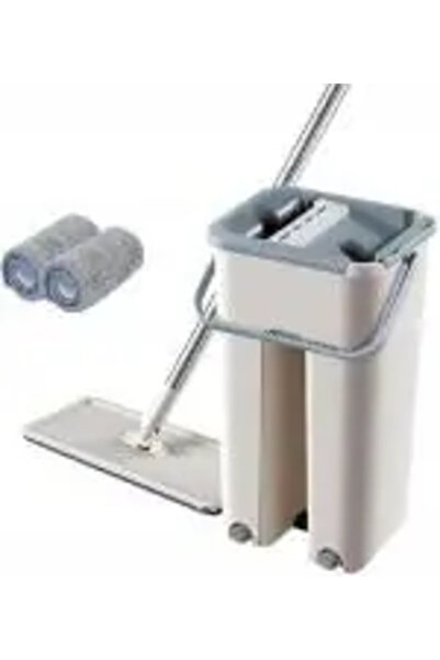 Twinkle Mart طقم ممسحة أرضية مسطحة ودلو مع عصارة، رأس مسطح رفيع، وسادات من ال...