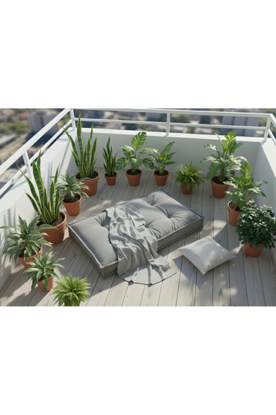 İmsev Karmen Büyük Boy Palet Minderi Kalın Yer Minderi 14cm Konforlu Kadife K...