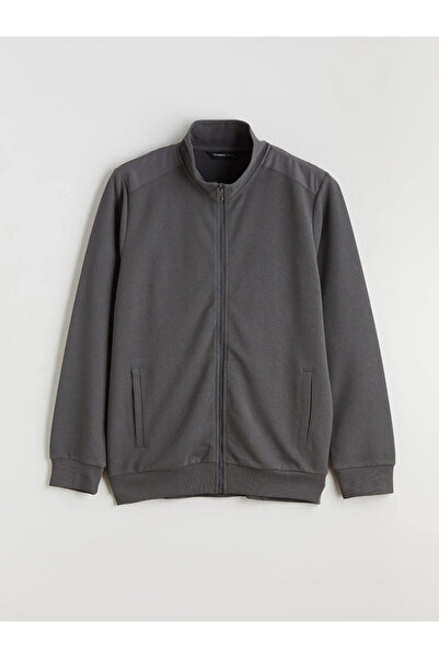 LC Waikiki Dik Yaka Uzun Kollu Erkek Fermuarlı Sweatshirt