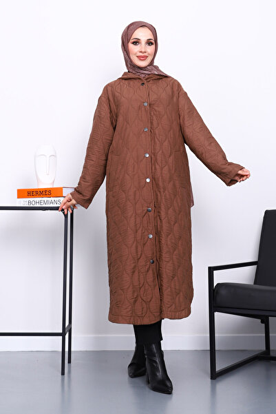 İmajButik Καφέ καπιτονέ καπάκι με κουκούλα