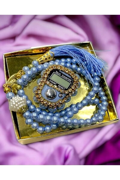 Tatlı Sebep Gift Stone Zikirmatik and 99 Pearl Prayer Beads Set – Boxed Mevli...
