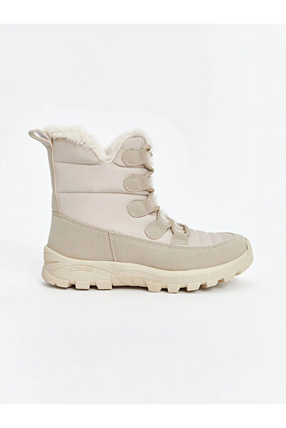 LC Waikiki Lcw Steps Beige Women's Snow Boots with Plush Detail