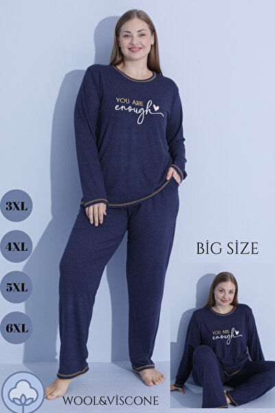 bigiyin Plus Size Women's Pajama Set Winter Women's Pajama Set Plus Size Pajama Set Wool&Viscone