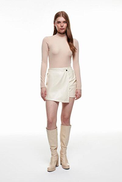 Quzu Μπλούζα με μισό κορδόνι ψαράδικο στυλ μπεζ