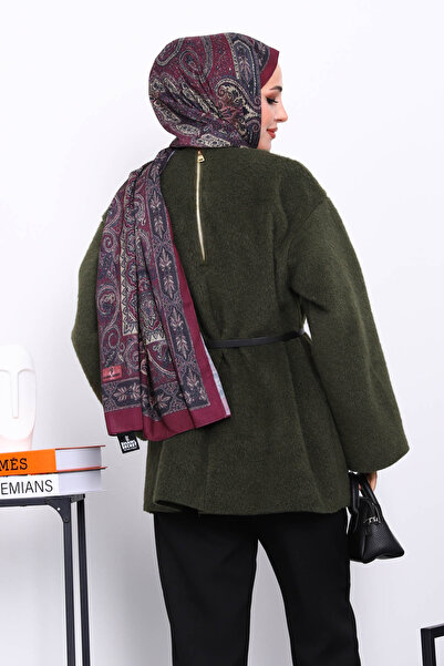 İmajButik Khaki Belted Angora Tunic