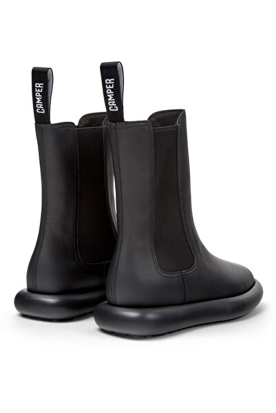 CAMPER Women Black Genuine Leather Classic Boots Side Elastic Detailed Daily Use Lightweight Onda