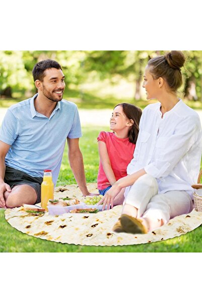 Flippy flannel blanket and hat set, tortilla shape, for newborns, polyester, 85 cm, cream