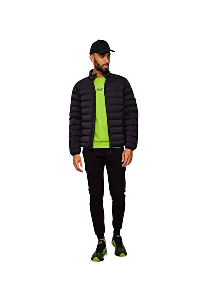 EA7 Men's Regular Fit Zipper Closure Mock Neck Long Sleeve Black1 Jacket 7m000684 Af15953-Uc001