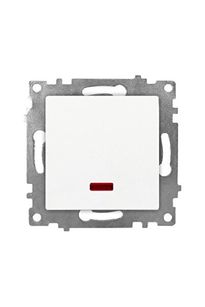 Klaus 10 Bucati, Intrerupator Alb Simplu Cu Led Fara Rama, KE01102W (10/120)