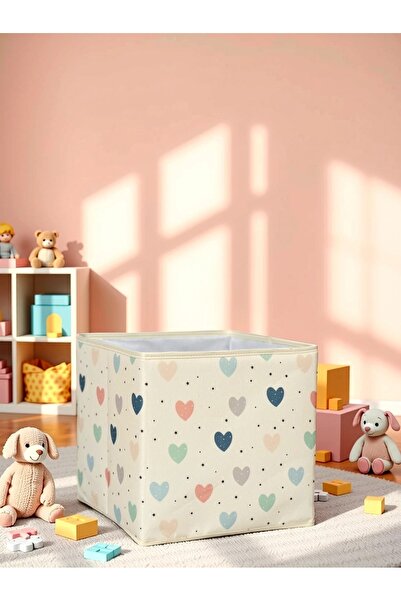 HomyJRs Healt Patterned Lidless Multi-Purpose Organizer Toy Storage Box 30X30X30