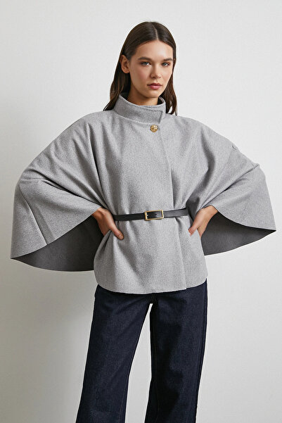 Never more Kemer Kaşe Poncho Gray