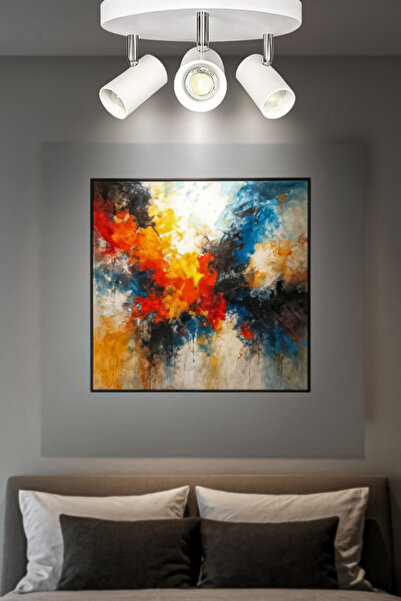 Fer Avize Spot Avize 360 Derece Dönebilen Modern Pratik Başlıklı Yuvarlak Model 3'lü Beyaz Avize (BEYAZ IŞIK)