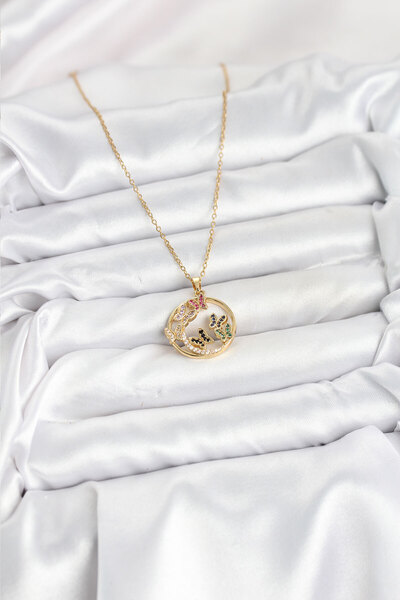 Bernami Special Steel Chain Gold Color Zircon Stone Butterfly Women's Necklace Offer!! !
