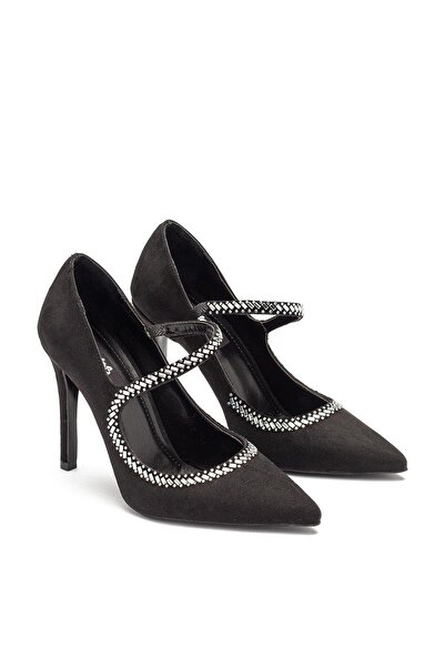 Dedos Women's Special Stone Embroidered High Heel Pointed Toe Evening Dress Shoes 1115