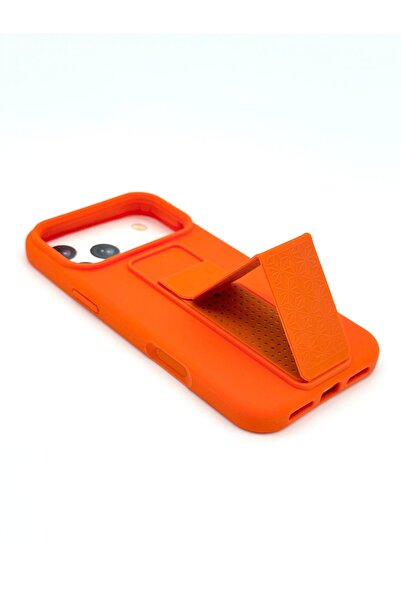 GENERAL Orange Dual-Layer Shockproof Case with Built-in Kickstand for iPhone 17 Pro Phone Cover
