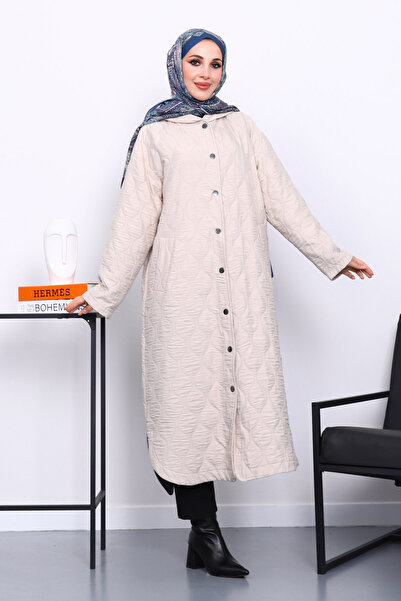 İmajButik Καπέλο με κουκούλα με πέτρινη καπιτονέ