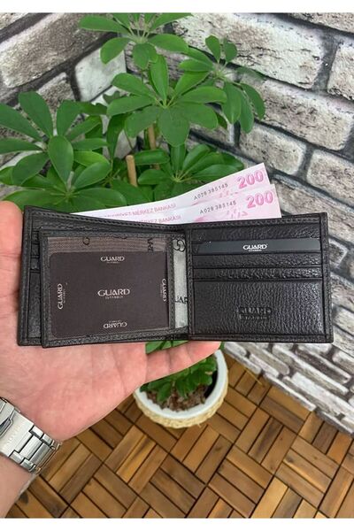 GUARD Brown Genuine Leather Single Fold Classic Model Horizontal Men's Wallet - Grd251115Wt1115