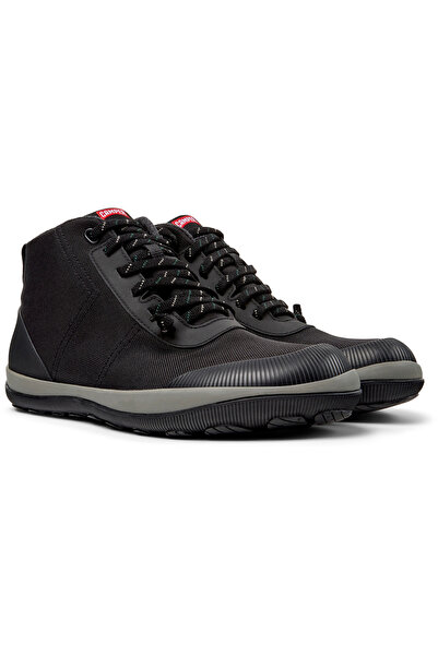 CAMPER Men Black Flat Comfortable Sole Ankle Boots Elastic Lace-Up Casual Classic Elegant PeuPistaGm