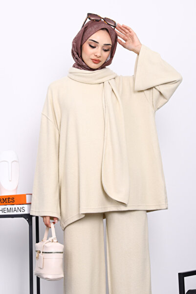 İmajButik Corded Fabric Sets of Stone Patterned Tunic with Trousers