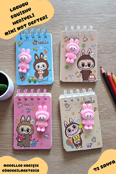 ALLStore LABUBU YUMUŞAK SQUSHİ (PUFFY) HEDİYELİ UFAK NOT HATIRA DEFTERİ SİPİR...