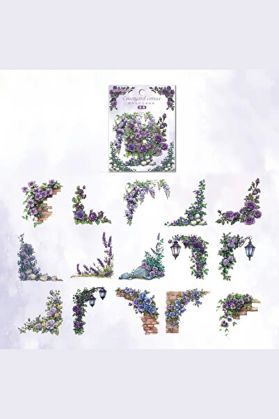 Kolbi Craft 30 قطعة من ملصقات الحواف الشفافة باللون الأرجواني على شكل وردة لد...