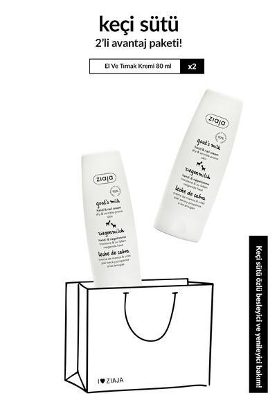 Ziaja Keçi Sütü El & Tırnak Kremi 80 ml – Yoğun Nem & Güçlendirici Bakım 2'li Set