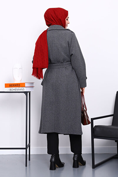 İmajButik Καπέλο κασετίνας με καπνιστό διπλό πέτο γιακά και ζώνη