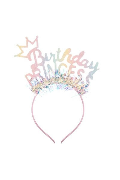 OEM Coroană de păr pentru petrecere cu diademă roz, beteală holografică cu sc...