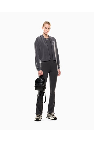 EA7 Men's Hooded Collar Zippered Long Sleeve Black Tracksuit Top 7W000443 Af12643-U8117