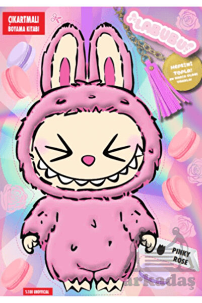 Doğan Çocuk Labubu Pinky Rose Çılgın Koleksiyon – Çıkartmalı Boyama Kitabı