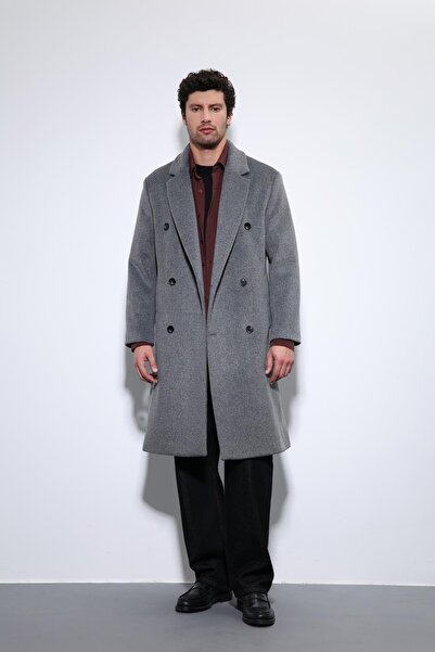 Antioch Anthracite Wool Blended Double Breasted Men's Coat