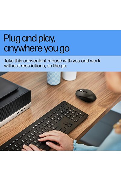 HP S1000 Plus Wireless Mouse, 2.4GHz Wireless Dongle, Up to 1600 DPI, Optical Sensor