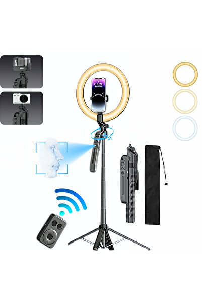JUSTNET Smart Studio, AI Selfie Stick, Stabilization, LED Light, Bluetooth Remote Control