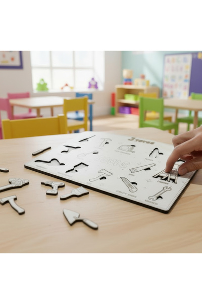 J TOYSS لغز الأدوات الخشبية الإنجليزية من JTOYS - يدعم التنسيق بين اليد والعي...