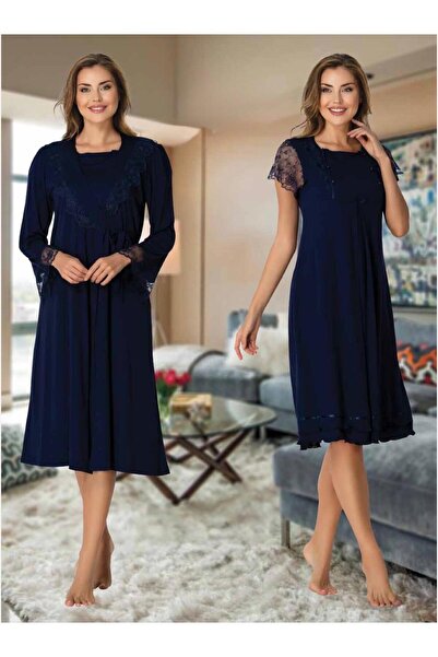 Lohusa Homewear Set de 2 cămăși de noapte pentru maternitate, cu design detal...