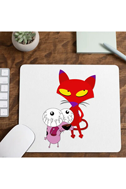 OEM Mousepad Scared Puppy Courage Evil Red Cat