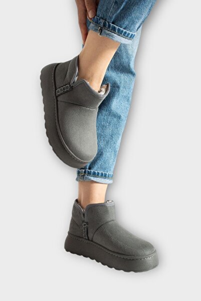 Liger Γυναικείες μπότες με χοντρή σόλα από σουέτ με επένδυση από γούνα ΚΑΤΑΠΟΙΗΜΕΝΟ