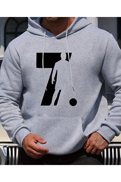 herkesemoda Φούτερ με κουκούλα με λεπτομέρεια εκτύπωσης και φλις εσωτερικά