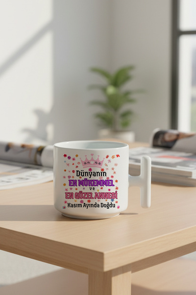 qoeuyl boutique The World's Most Perfect Mother Was Born in November Printed Birthday Gift t Handle Cup Mug