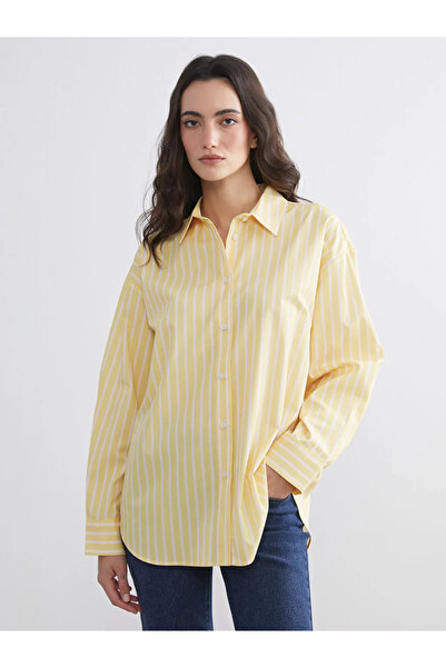 LC Waikiki Çizgili Oversize Kadın Gömlek