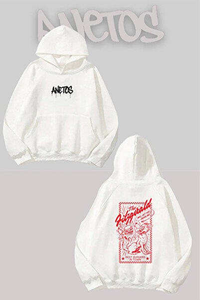 Anetos The Fitzgerald Sırt cu imprimeu Alb cu glugă Swea tricou