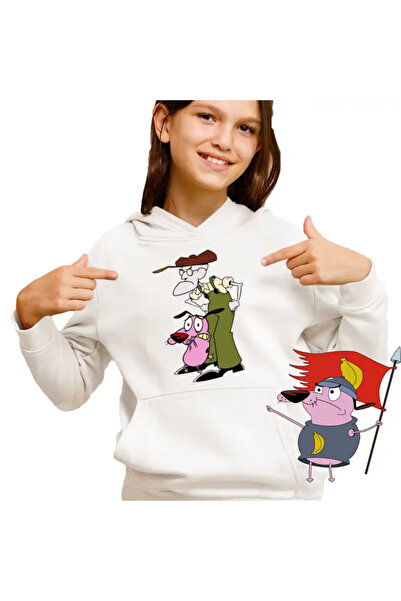 OEM Kids Girls Sweatshirt Courage the Cowardly Dog Grandpa Beagle