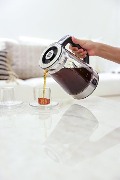 cmxa غلاية شاي مع تحكم في درجة الحرارة، 1.7 لتر، 2200 واط، فضي (KE3010)