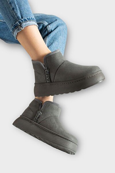 Liger Γυναικείες μπότες με χοντρή σόλα από σουέτ με επένδυση από γούνα ΚΑΤΑΠΟΙΗΜΕΝΟ